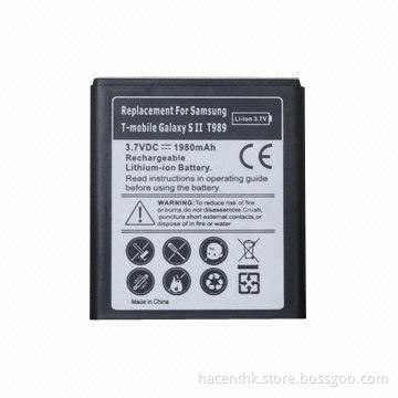 Mobile Battery for Samsung Galaxy S2 T989, 3.7V, 1,980mAh, Made in China